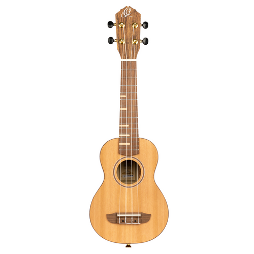 ORTEGA Timber Series Soprano Ukulele 4 String - Solid Cedar / Walnut Natural + Bag