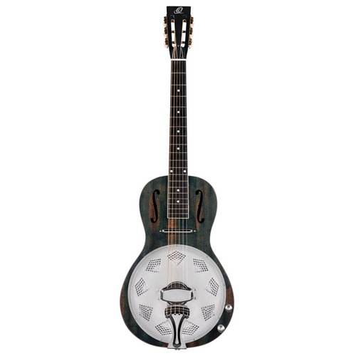 ORTEGA Americana Series Resonator Guitar 6 String - Distressed Denim Matte / Chrome HW