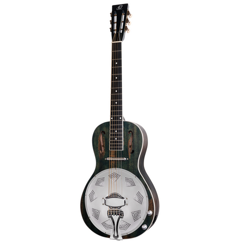ORTEGA Americana Series Resonator Guitar 6 String - Distressed Denim Matte / Chrome HW