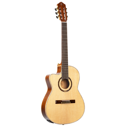 ORTEGA Performer Series 4/4 Thinline Classical Guitar 6-String Lefty - Natural + Gig Bag