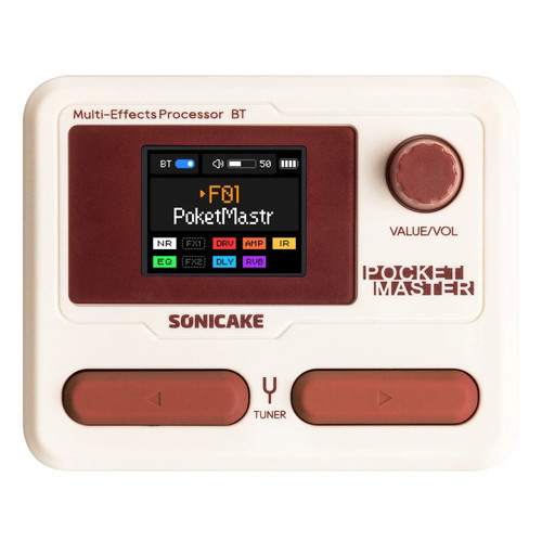 Sonicake Pocket Master - Mini Guitar Amp Model & Multi FX Pedal w BT - White