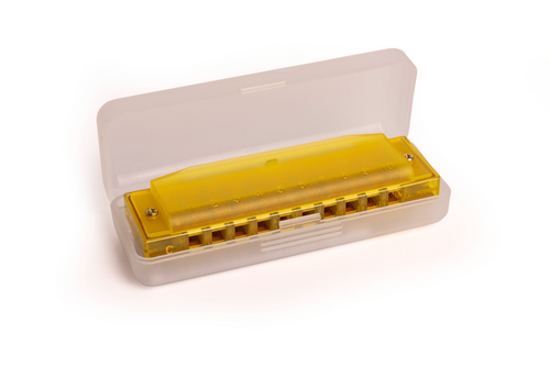 Hohner Translucent Harp C yellow hardcase