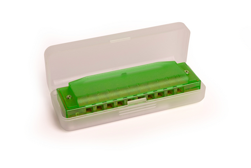 Hohner Translucent Harp C green hardcase