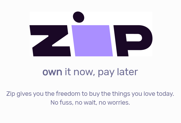 Zip money finance available own it now pay later