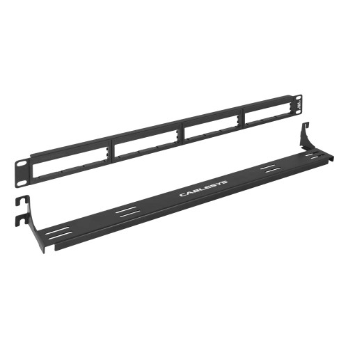 Blank 4 Bezel Patch Panel with a 3 inch Front Cable Management Bracket Blank 4 Bezel Patch Panel with a 3 inch Front Cable Management Bracket