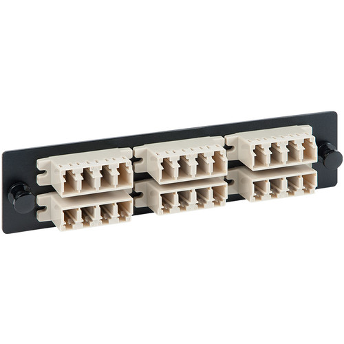 LC-LC Fiber Optic LGX Adapter Panel with Beige Multimode Adapters for 24 Fibers LC-LC Fiber Optic LGX Adapter Panel with Beige Multimode Adapters for 24 Fibers