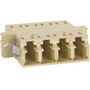 LC to LC Fiber Optic SC Mount with Quad Adapter in Beige Cable with Metal Sleeve