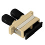 ST to SC Fiber Optic with Duplex Adapter in Beige with Metal Sleeve