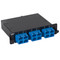 SC-MPO Fiber Optic LGX Cassette with Blue Singlemode Adapters and 12 OS1 Fibers