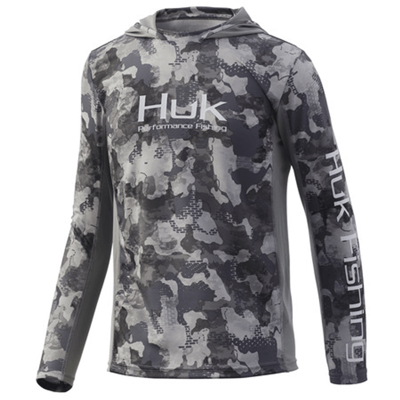 Huk Performance Shirt Mens Small Long Sleeve Hooded Gray front