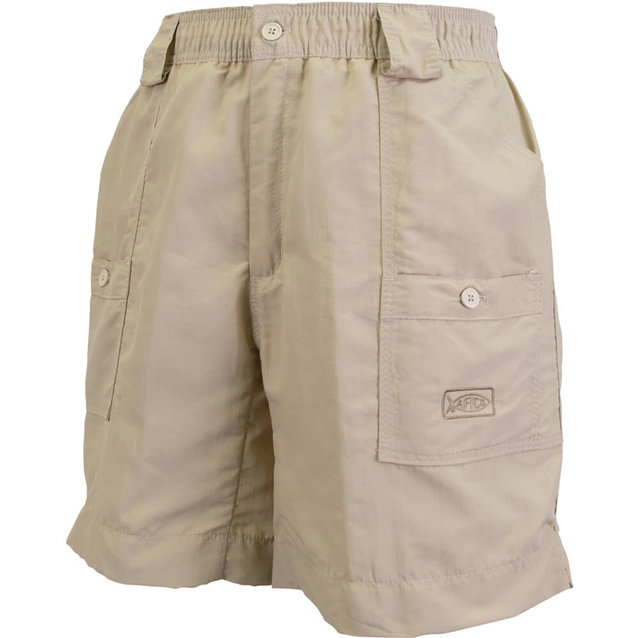 AFTCO Stretch Original Fishing Shorts - Khaki Heather (30)