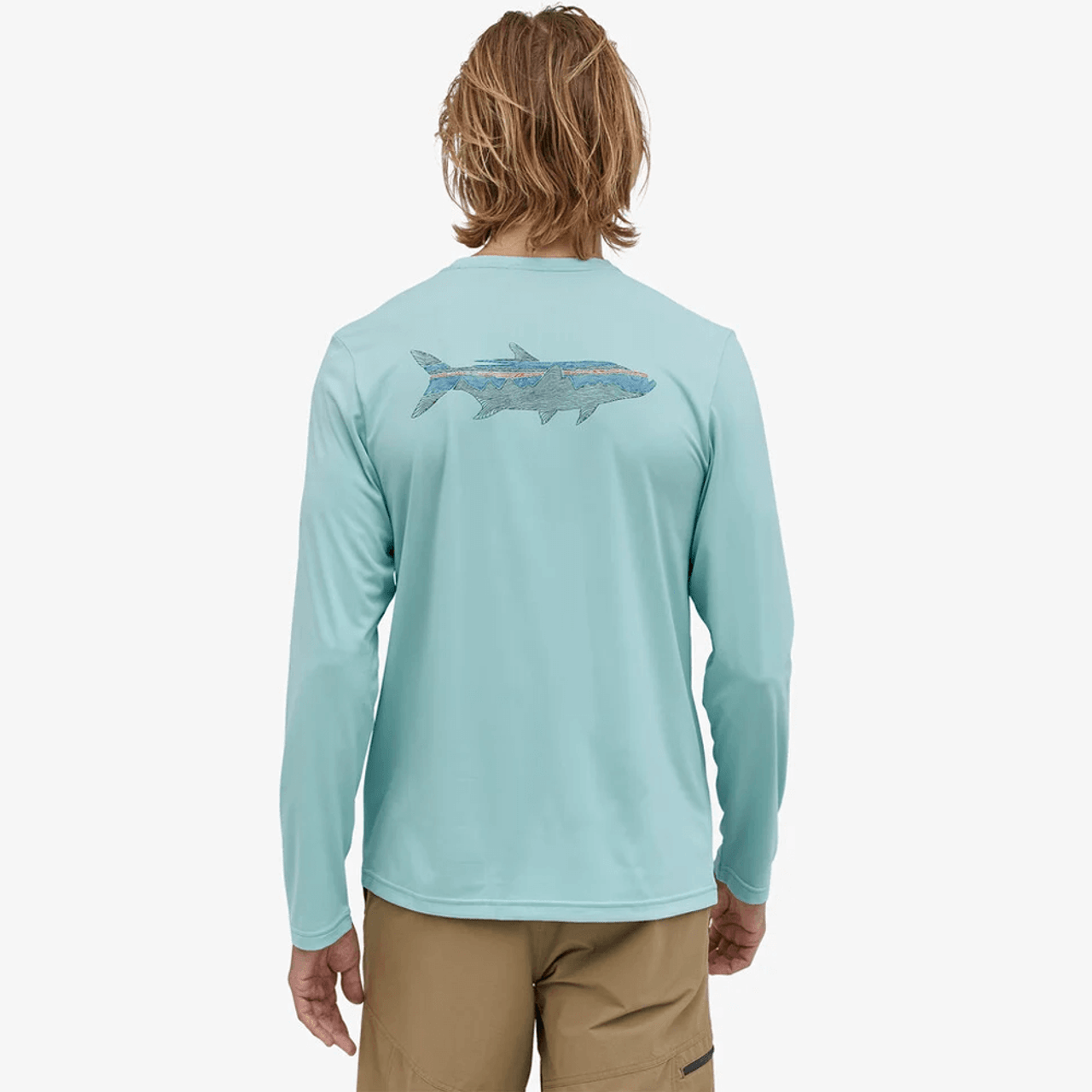 Men's Patagonia Long Sleeve Capilene Cool Daily Fish Graphic Tee