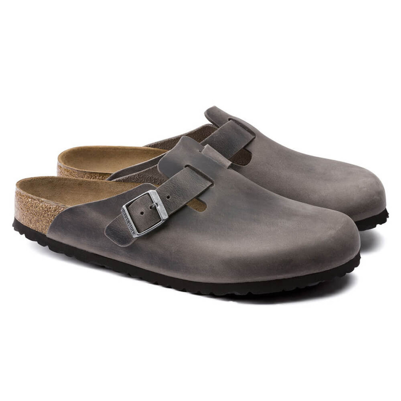 Men's Birkenstock Boston Soft Footbed Clog - Iron Oiled Leather