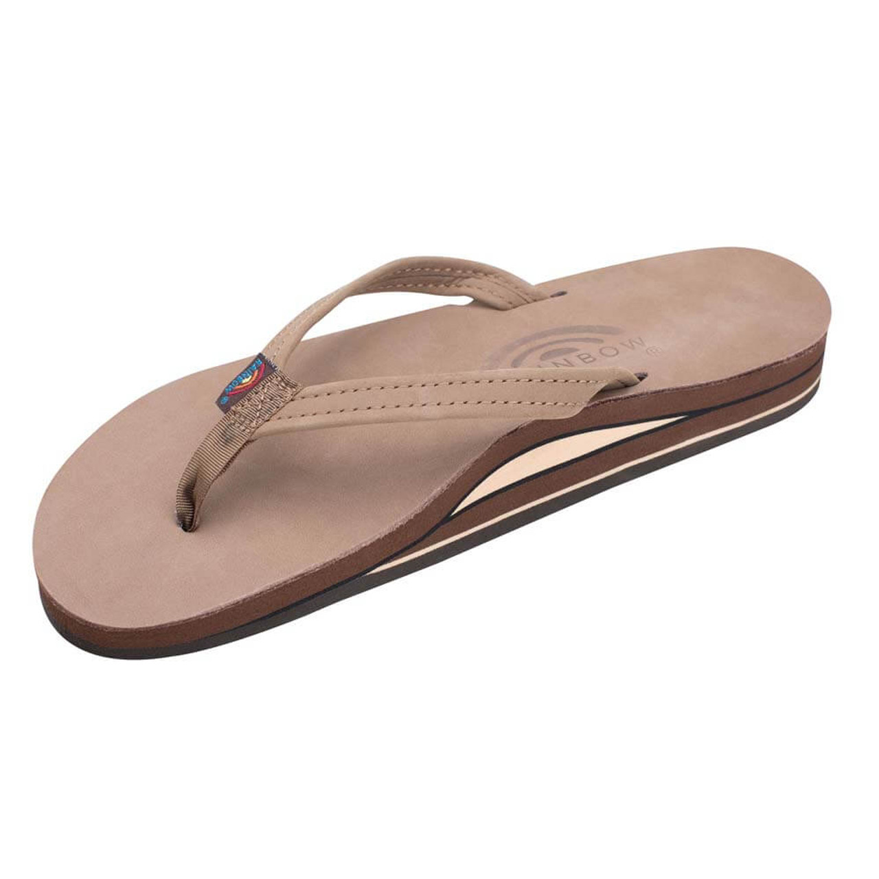 Women s Rainbow Double Layer Arch Narrow Strap Flip Flops