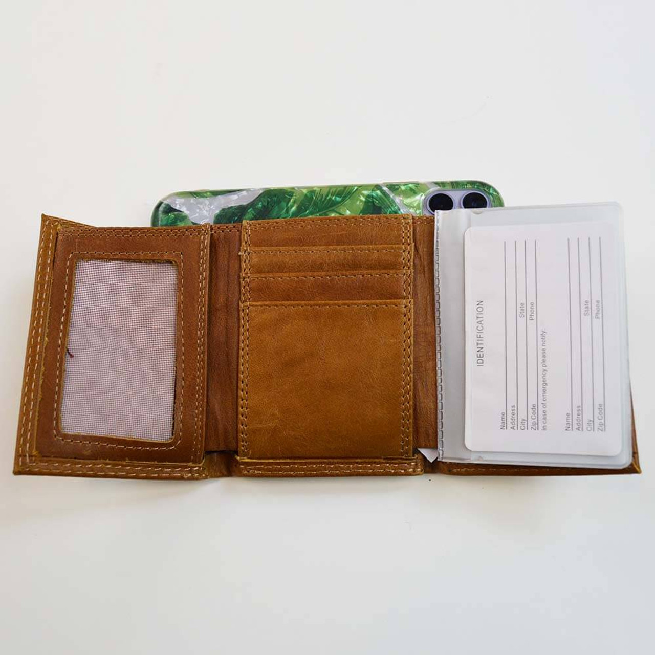 TRIFOLD MENS WALLET Men's Leather Trifold Wallet Handmade 