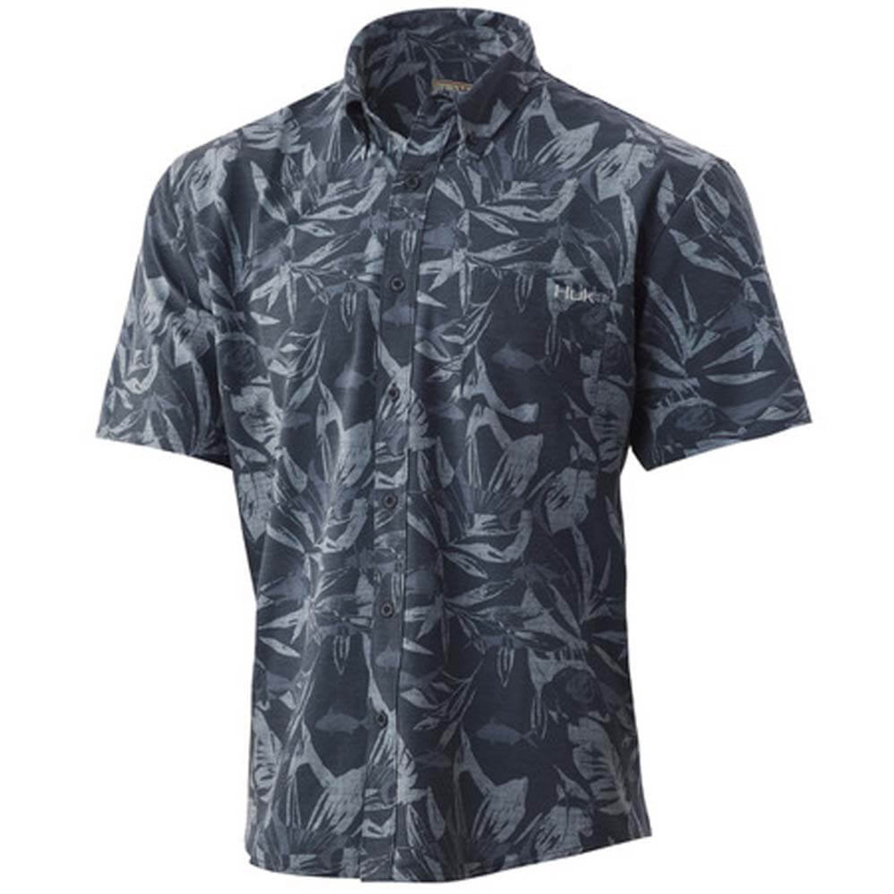 Men's HUK Kona Ocean Palms Short Sleeve Button Down Shirt