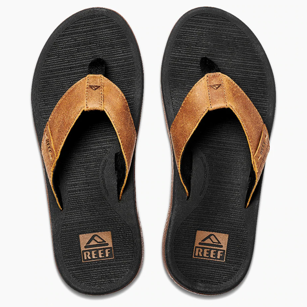Men's Reef Santa Ana Le Flip Flops - Black and Tan - Blktan