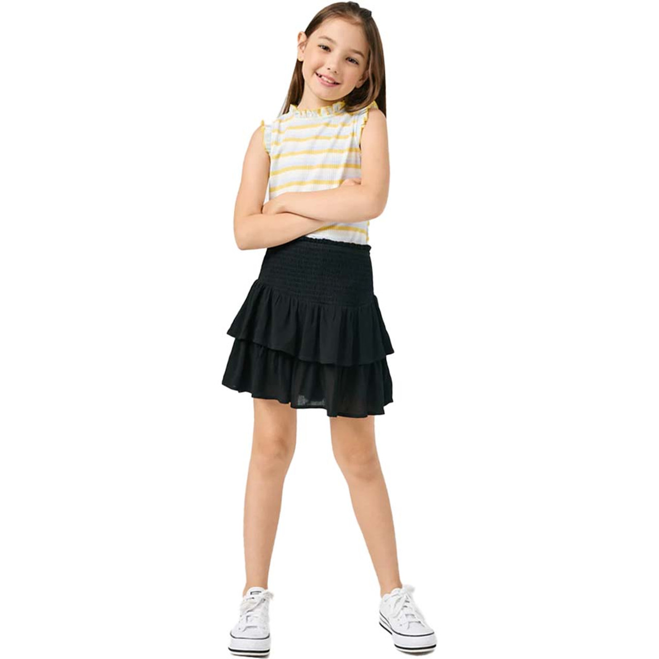 Girls' Hayden Smocked Ruffle Tiered Mini Skirt | Eagle Eye Girls' Hayden Smocked Ruffle Tiered Mini Skirt | Eagle Eye