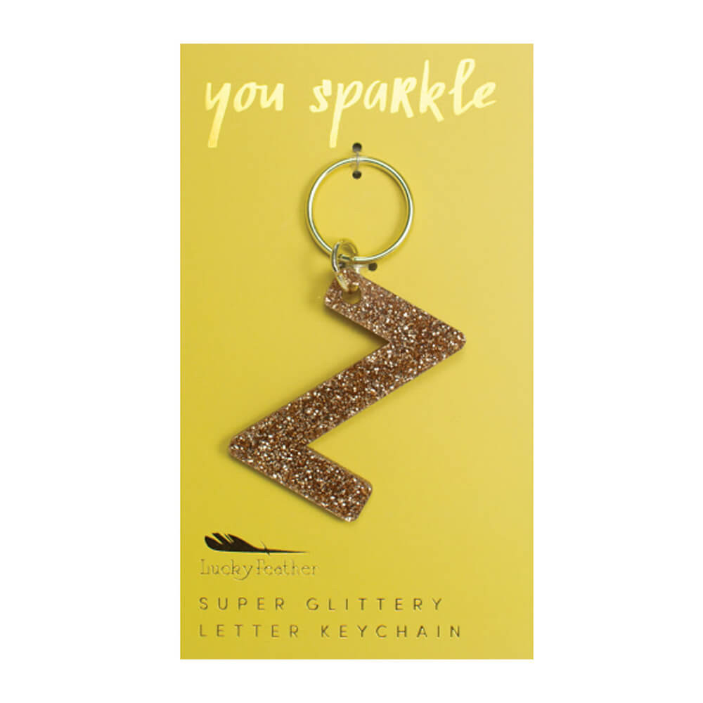 Lucky Feather Glitter Keychain Z Eagle Eye Outfitters