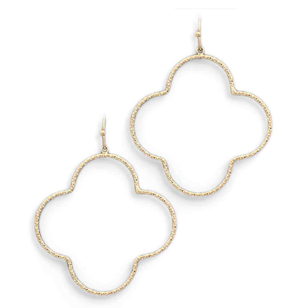 Golden Stella Textured Clover Earring Eagle Eye Outfitters