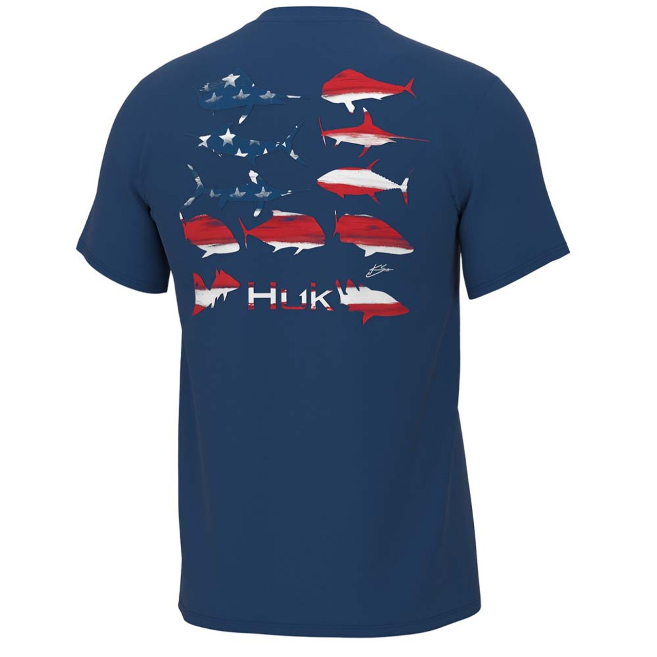 Men's Huk Short Sleeve KC Flag Fish Tee