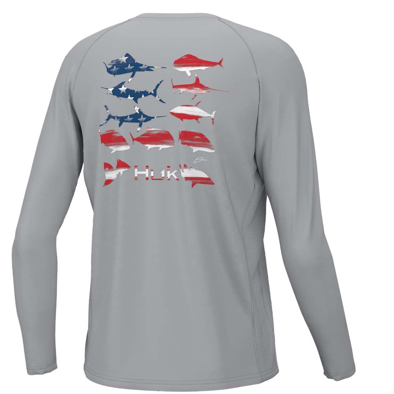 Boys' Huk Long Sleeve KC Flag Fish Pursuit Shirt