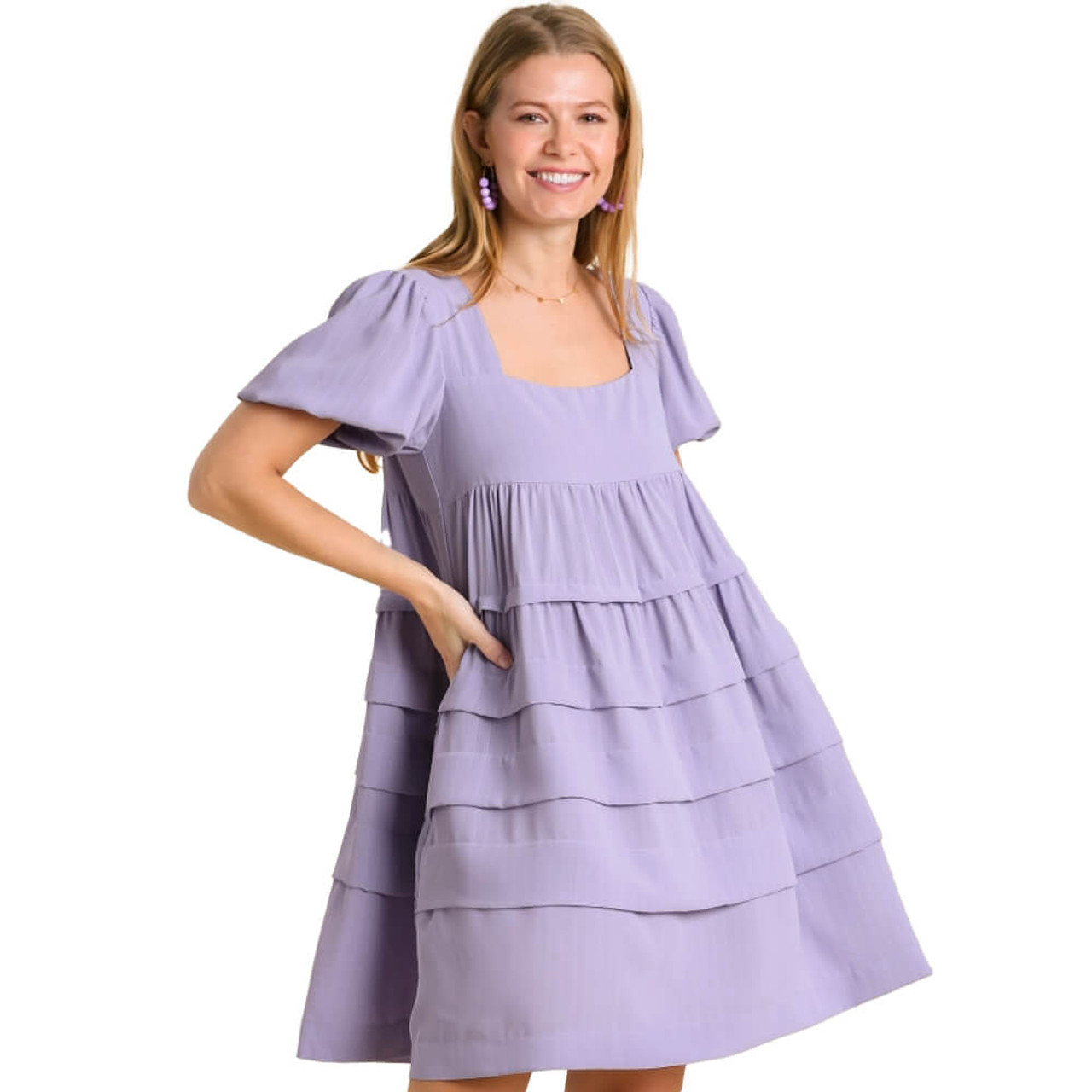 Women's Umgee Square Neck Tiered Dress | Eagle Eye Outfitters