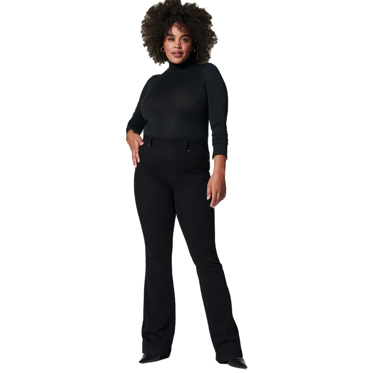 Spanx Plus high rise flare jeans in black