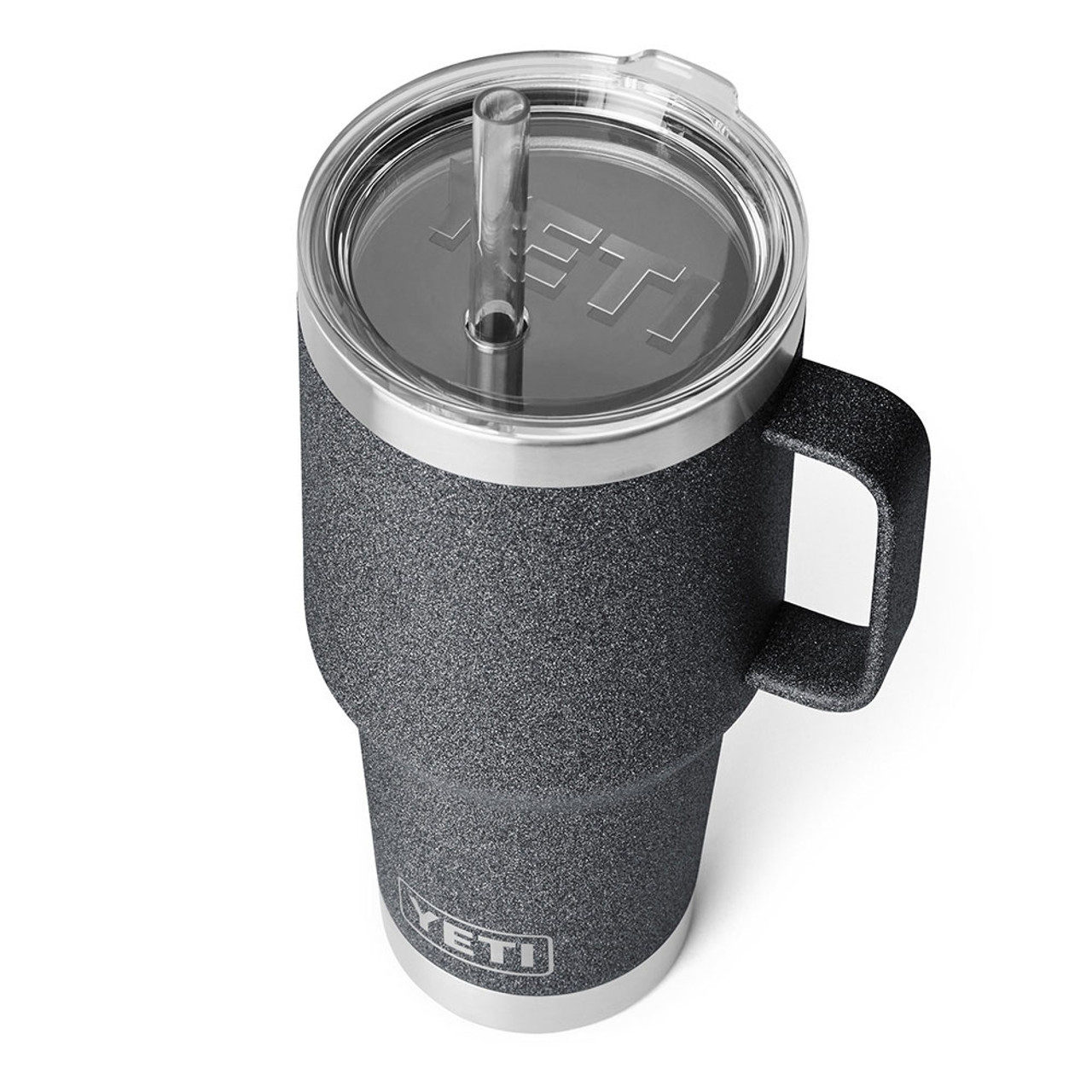 Yeti logo black insulated mug silver lining coffee - Depop