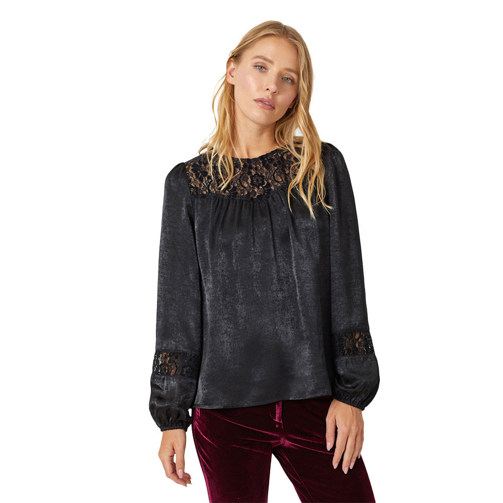 Women's Mystree Lace Mix Satin Blouse | Eagle Eye Outfitters