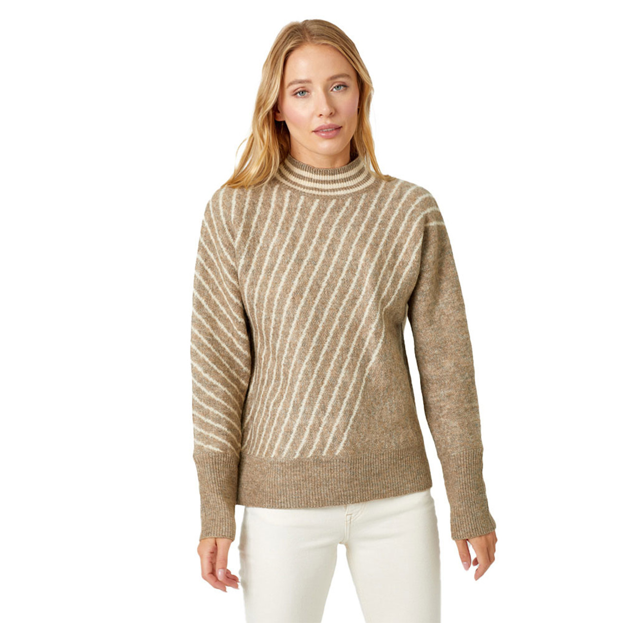 Horizontal Ribbing Dolman Sleeve Sweater
