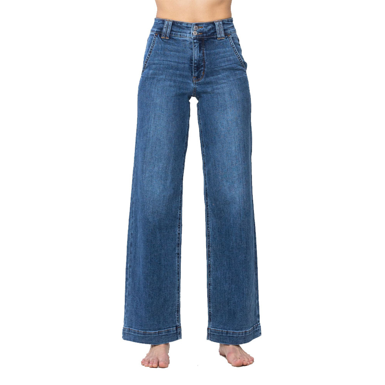 Women's Judy Blue High Waist Double Button Wide Leg Jean