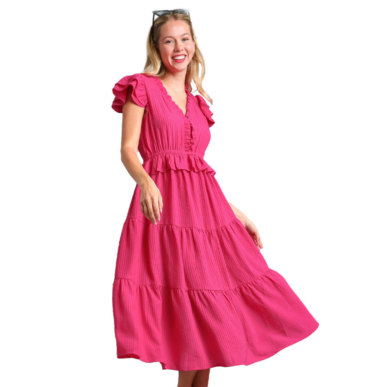 m me eme エムミーエメ Frill tiered dress タグ付き Women's Umgee Midi Tiered Dress With Ruffles | Eagle Eye