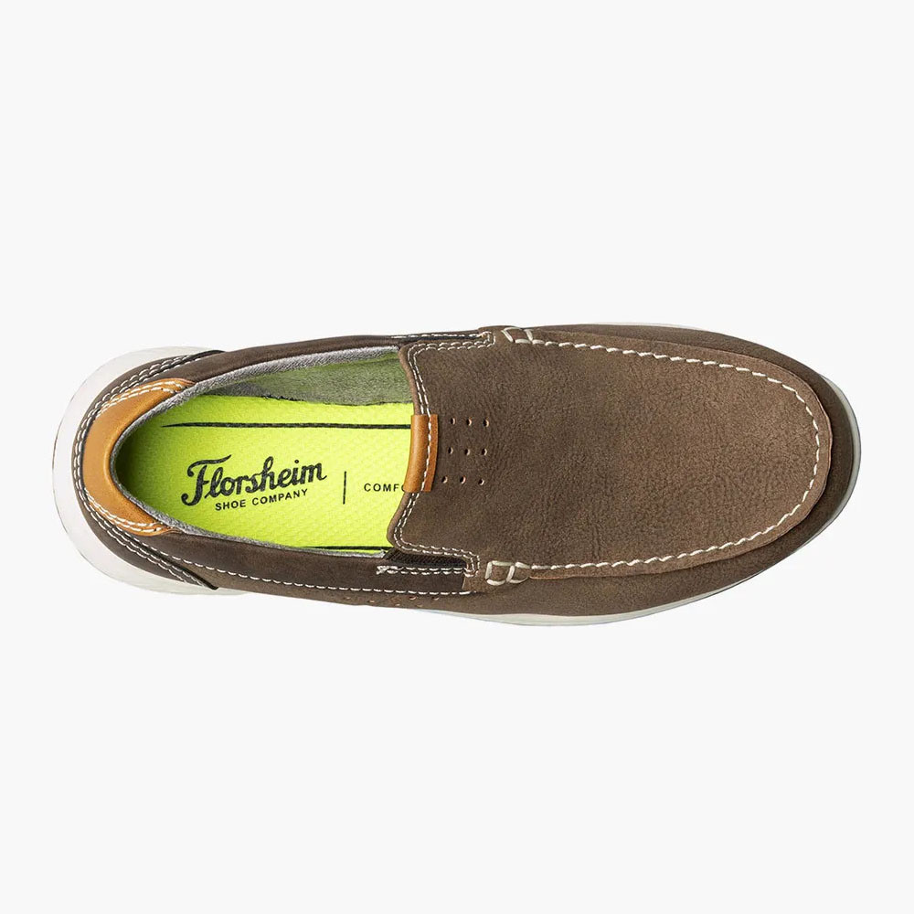 Florsheim Uomo Moc Toe Slip-On – Sneakers In Pelle Nabuk Navy, Taglia 45 EU