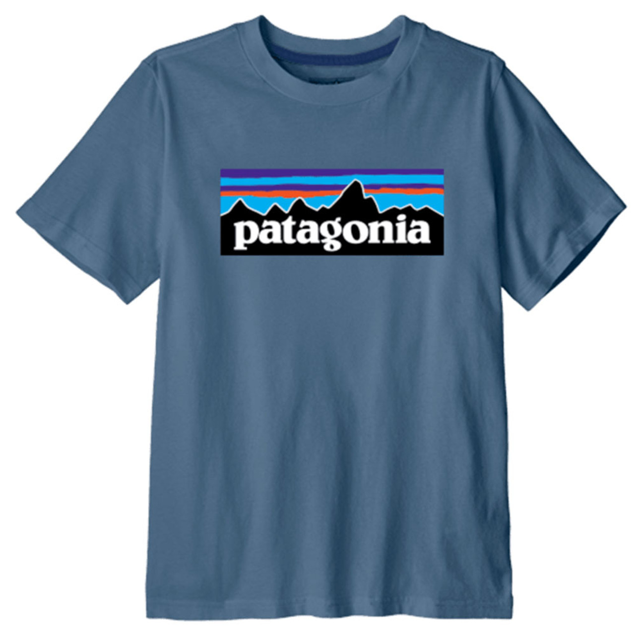 Boy's Patagonia P-6 Logo Tee - Utility Blue
