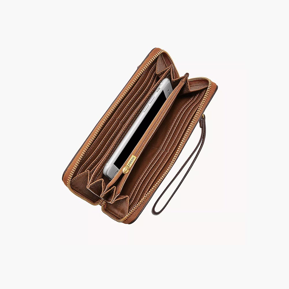 Women's Fossil Logan RFID Zip Around Clutch Wallet Eagle Eye