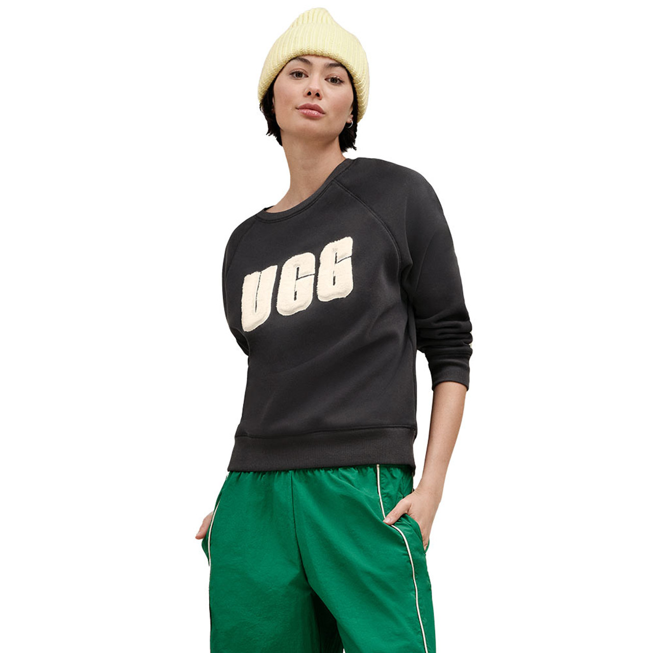 Women's UGG Madeline Fuzzy Logo Crewneck Sweatshirt | Eagle