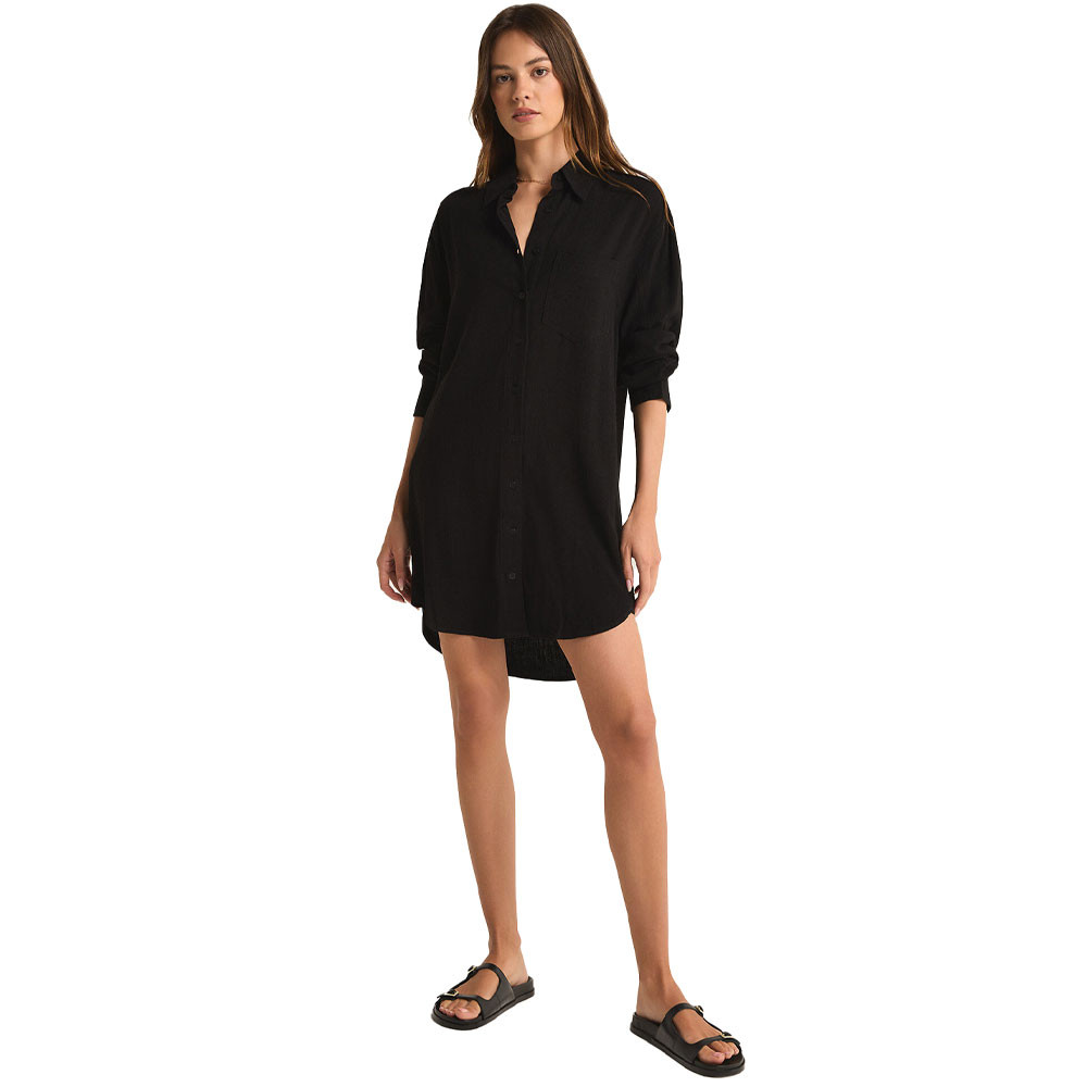 chinese dress ladies Aysha Buttoned Linen Mini Dress / White | Meshki main image 0