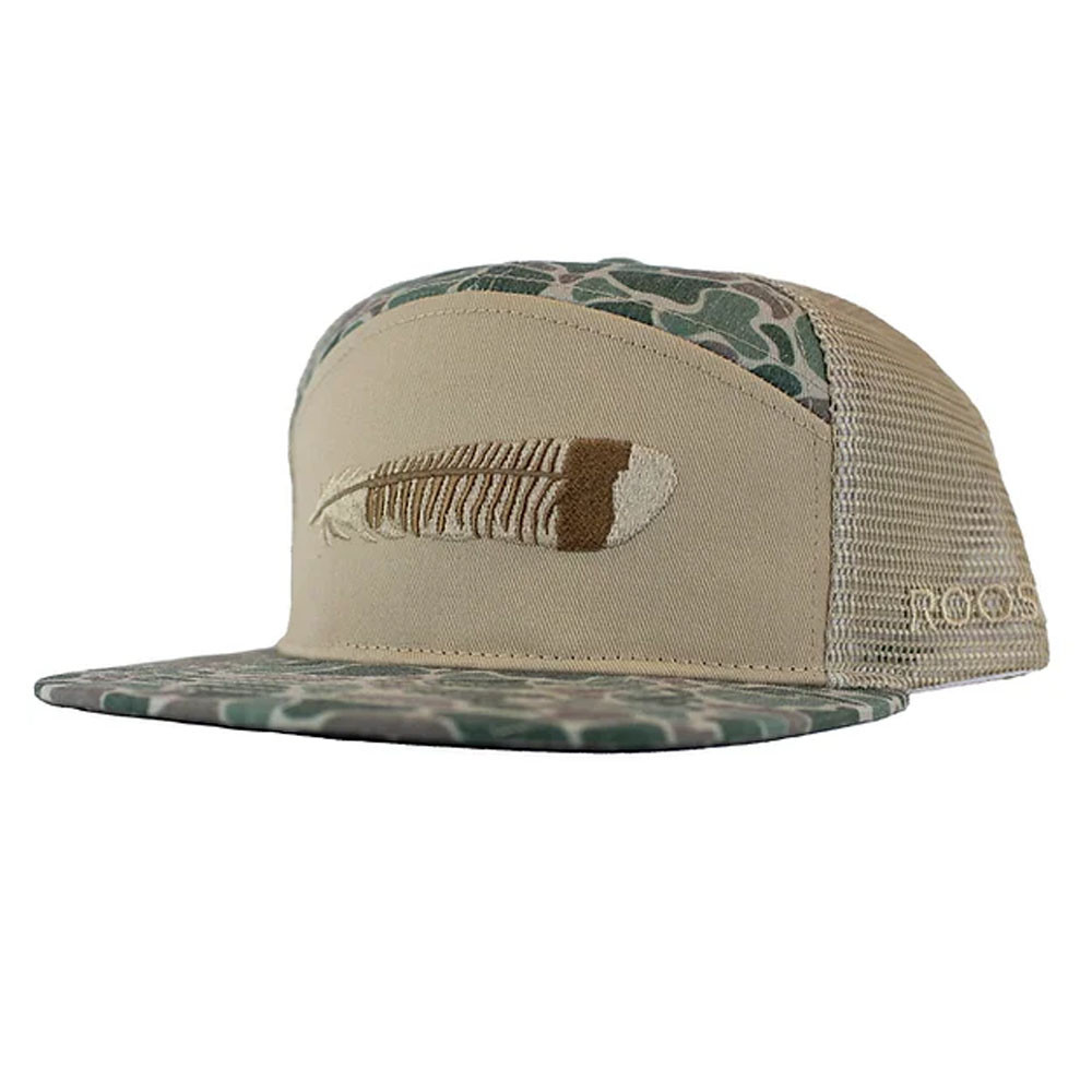 Men's Roost Waterfowl Camo Turkey Feather Hat Camo Khaki Eagle Eye