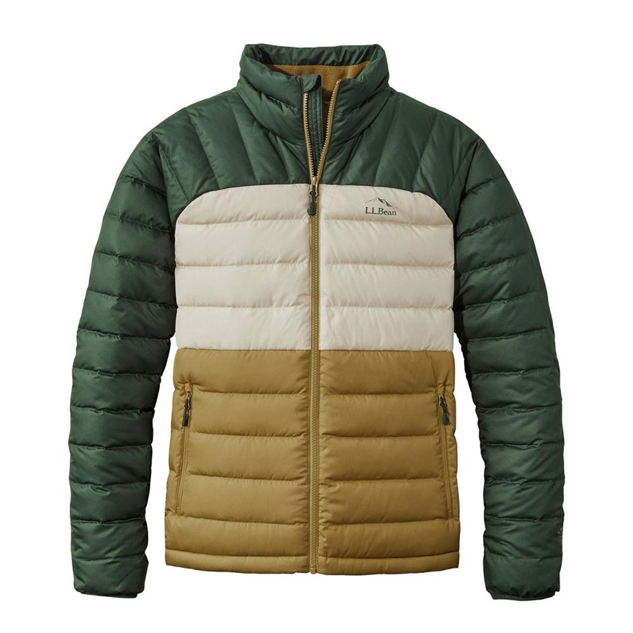 Men's L.L.Bean Insulated Down Colorblock Jacket - Fatigue