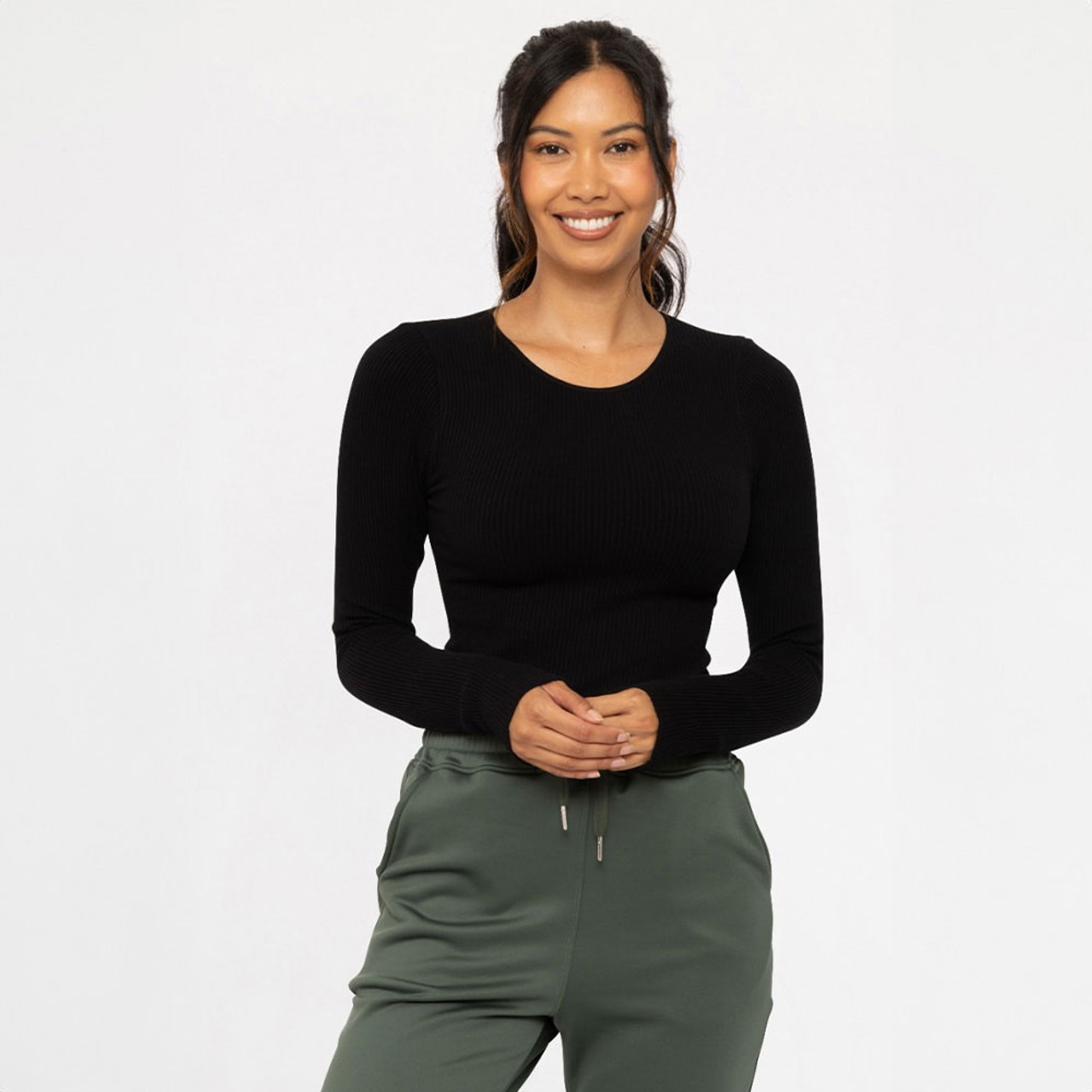 Women's Mono B Long Sleeve Seamless Ribbed Top | Eagle Eye Women's Mono B Long Sleeve Seamless Ribbed Top | Eagle Eye