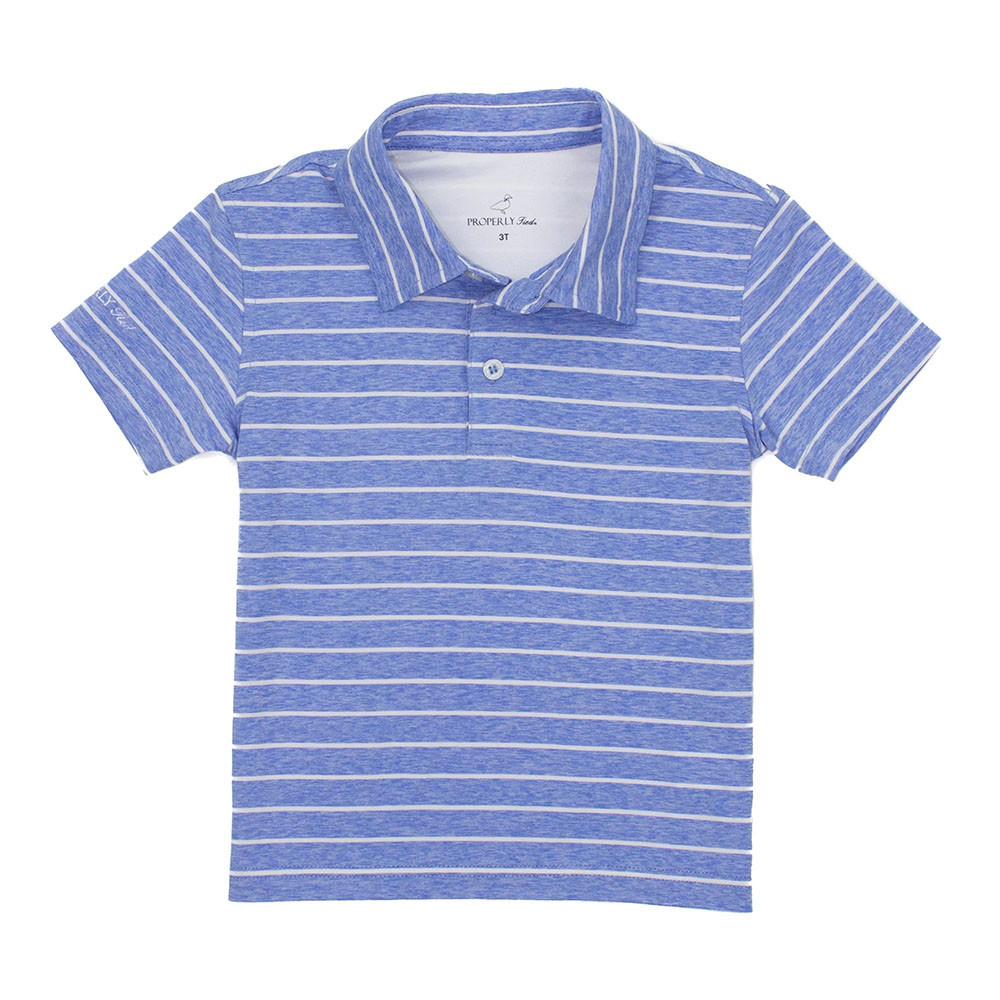 Properly Tied Boys Jackson Polo Shirt - Coral Stripes main image 1