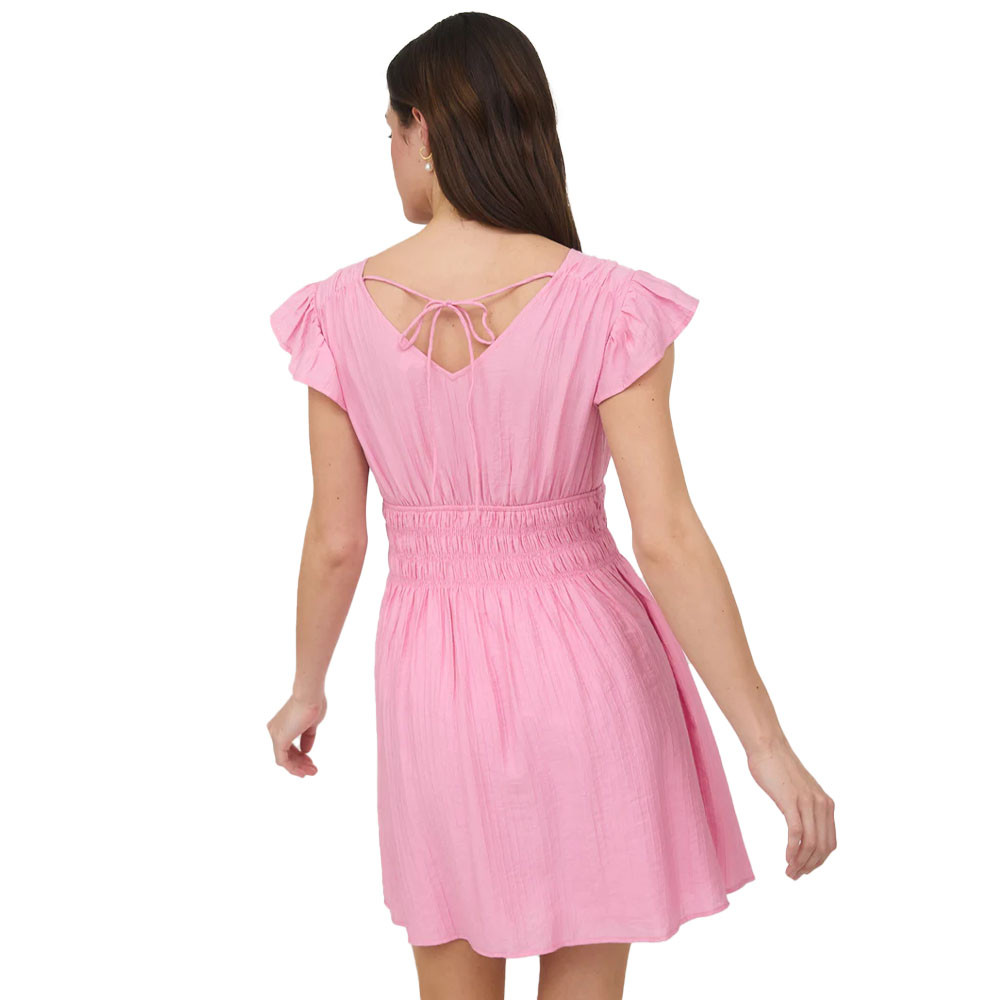 Women's Blu Pepper V-Neck Shirred Waist Mini Dress | Eagle Eye Outfitters