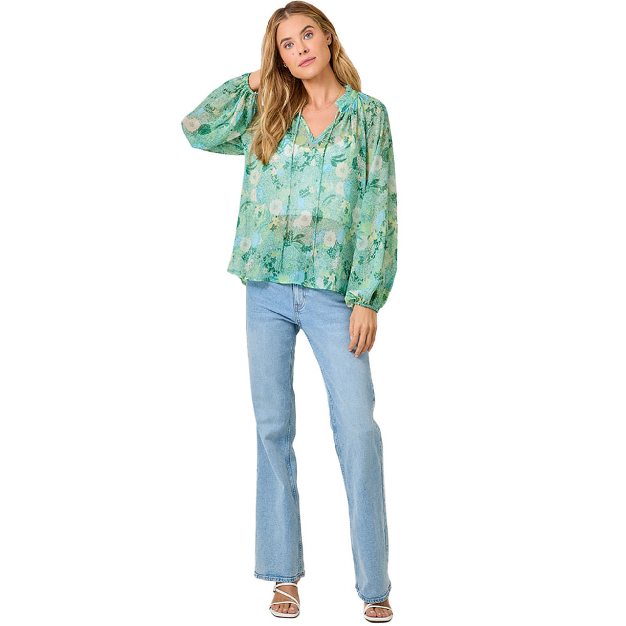 ST. CECILIA MARGARET BLOUSE サイズFREE Modest, large hand embroidered neckline, long flowing