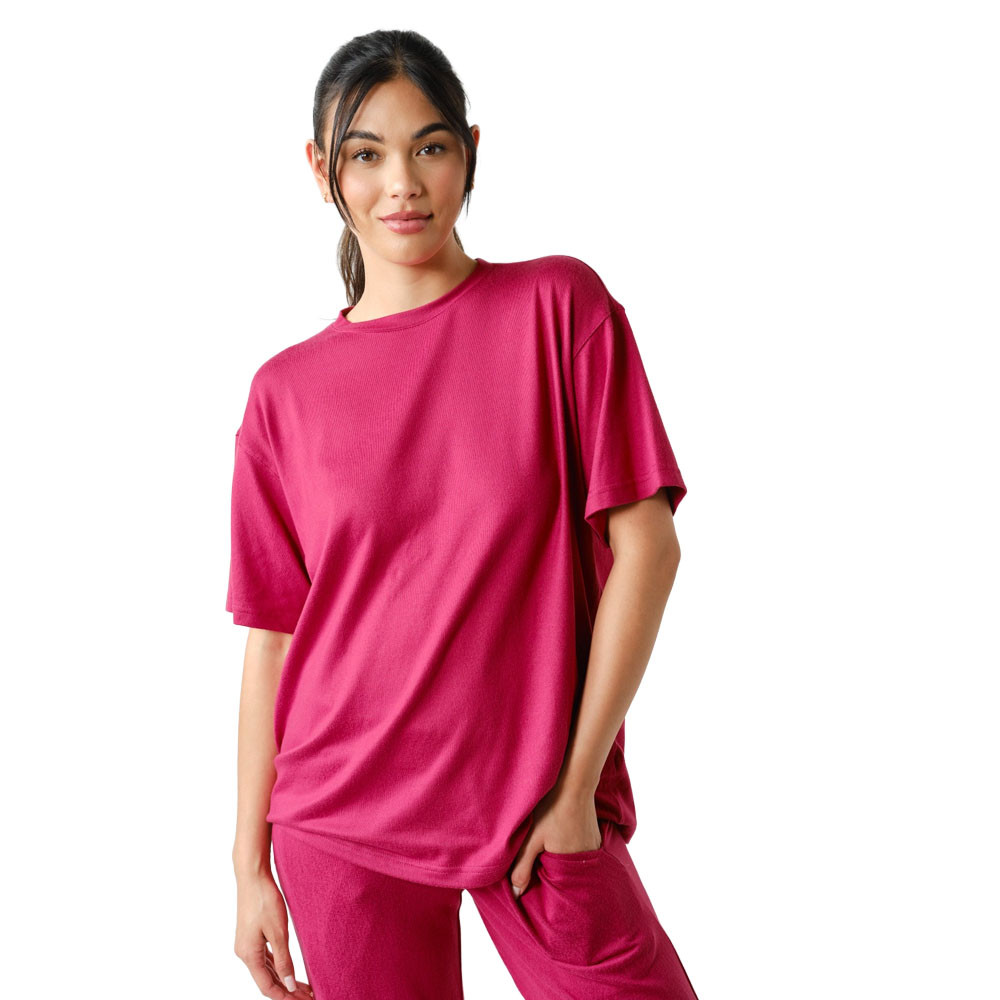 Women's Mono B Brushed Hacci Oversized Boyfriend Short Sleeve Tee
