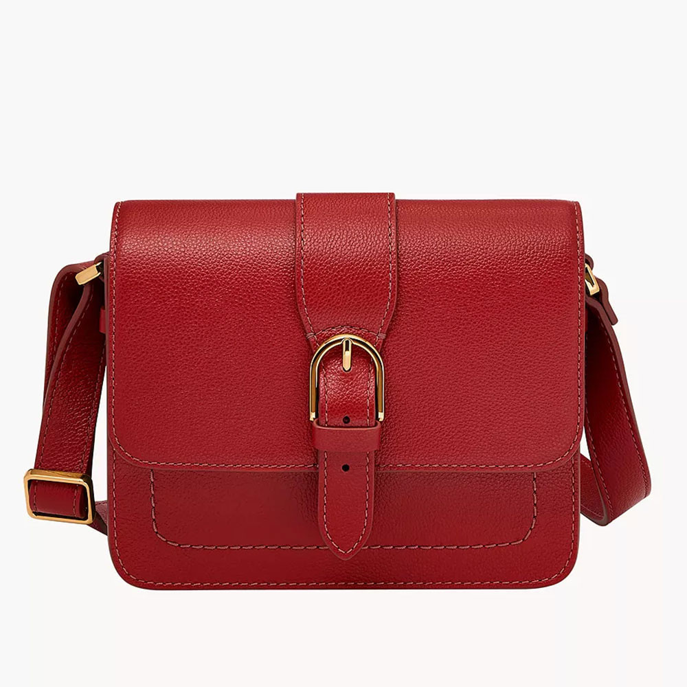 ぽこ Fossil Zoey Leather Crossbody - Red | Eagle Eye Outfitters