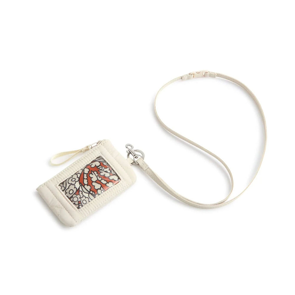 Vera Pelle サスペンダー アイボリー Vera Bradley Zip ID Pouch With Lanyard - Pumice | Eagle Eye Outfitters