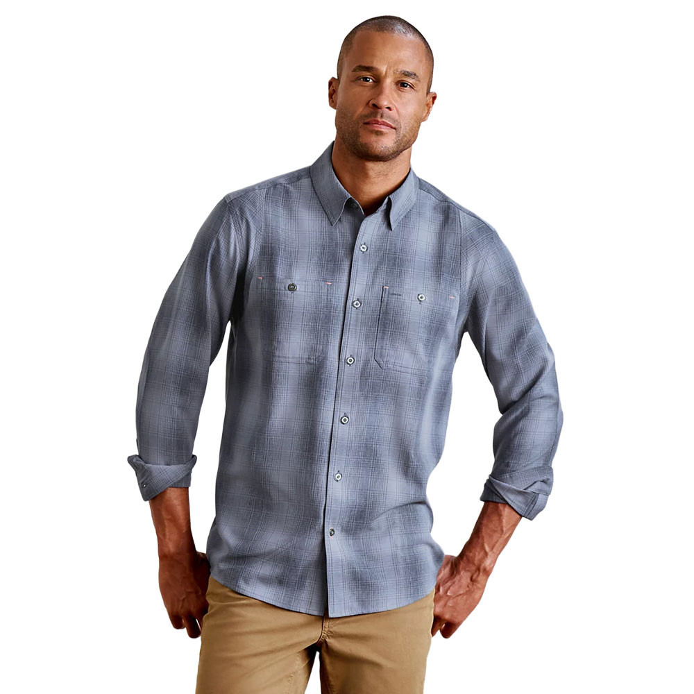 Men's Orvis Tech Chambray Plaid Work Shirt | Eagle Eye Outfitters