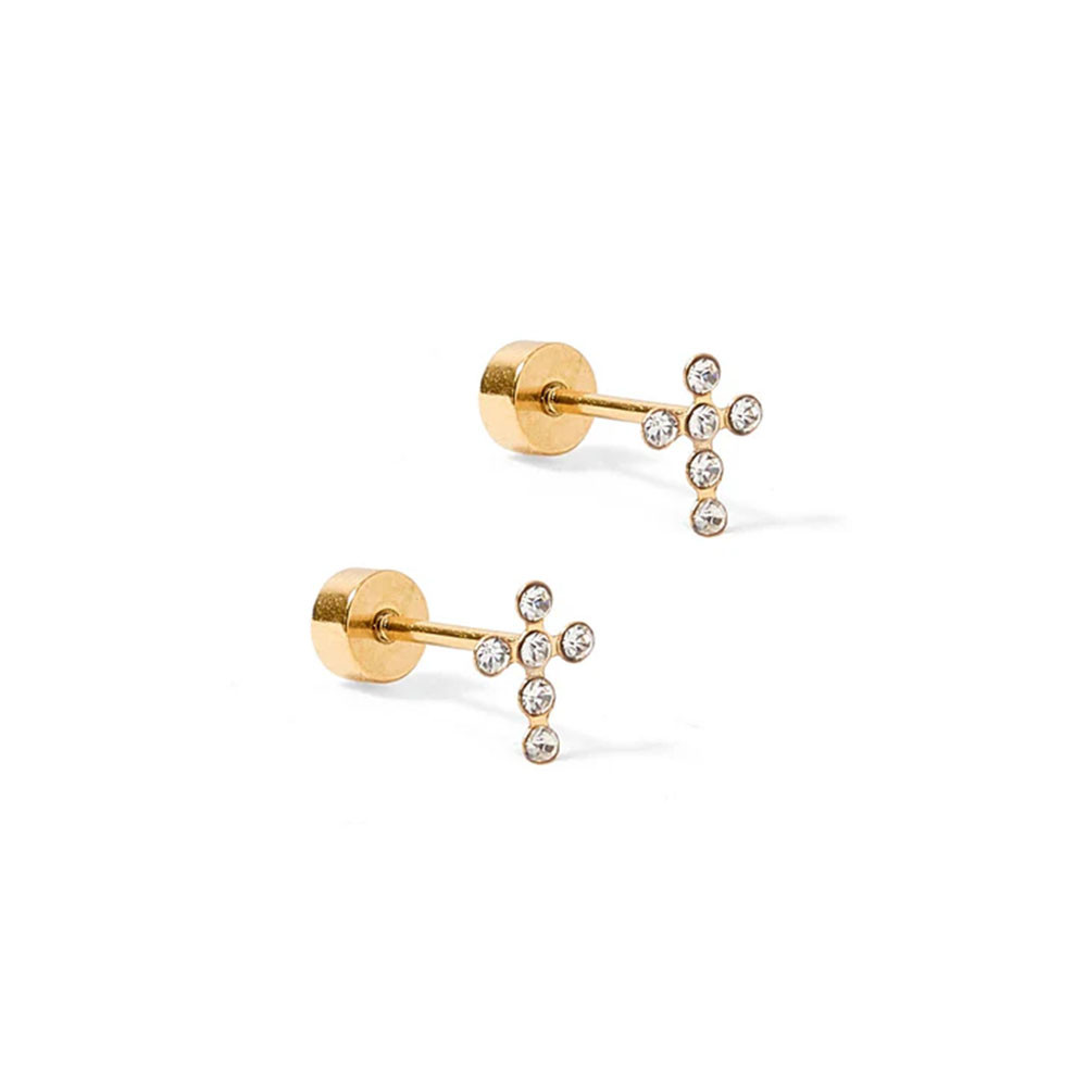 COOTIE　One Stroke Earring 　Small　GOLD Linny Co Clara Cross Screwback Stud Earrings | Eagle Eye Outfitters