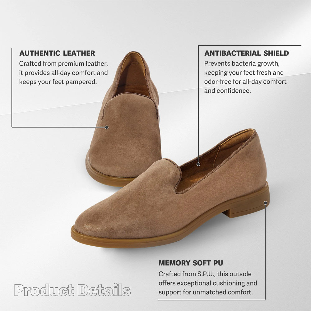 Bussola Women's Leather Princesa Slip-On Loafers, Size 36 | Eagle Eye Outfitters
